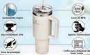 ROMANTIC CROWN Copo Térmico Inox Portátil 1200ml/1.2L Garrafa Térmica Inoxidável com Tampa e Canudo