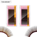 Nagaraku marrom extensão de cílios maquillaje maquiagem cílios individuais alta qualidade macio natural sintético vison 16 linhas