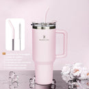ROMANTIC CROWN Copo Térmico Inox Portátil 1200ml/1.2L Garrafa Térmica Inoxidável com Tampa e Canudo