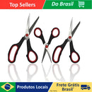 Kit 3 Tesouras Multifuncional Cabelo Papel Em Aço Inox 3 Unidade