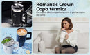 ROMANTIC CROWN Copo Térmico Inox Portátil 1200ml/1.2L Garrafa Térmica Inoxidável com Tampa e Canudo