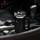 ROMANTIC CROWN Copo Térmico Inox Portátil 1200ml/1.2L Garrafa Térmica Inoxidável com Tampa e Canudo