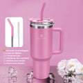 ROMANTIC CROWN Copo Térmico Inox Portátil 1200ml/1.2L Garrafa Térmica Inoxidável com Tampa e Canudo