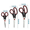 Kit 3 Tesouras Multifuncional Cabelo Papel Em Aço Inox 3 Unidade