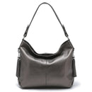 Zency 2026 Nova Moda Bolsa Feminina de Couro Genuíno Macio com Borla Elegante Bolsa Hobo de Ombro para Mulheres Bolsa Transversal Carteira Tiracolo