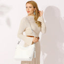 Zency 2026 Nova Moda Bolsa Feminina de Couro Genuíno Macio com Borla Elegante Bolsa Hobo de Ombro para Mulheres Bolsa Transversal Carteira Tiracolo