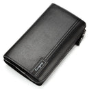 Baellery bolsa de mão masculina, carteira de grande capacidade para celular, bolso para cartão de passagem, carteira multifuncional de alta qualidade para homens