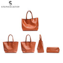 SC Marca De Luxo Sacolas De Couro De Vaca Designer De Couro Bolsas Mulheres Sacos De Ombro Moda Feminina Grande Capacidade Liner Bag