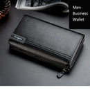 Baellery bolsa de mão masculina, carteira de grande capacidade para celular, bolso para cartão de passagem, carteira multifuncional de alta qualidade para homens