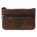 Thinkthendo bolsa de moedas feminina slim, de couro de vaca, bolsa de moedas com zíper nas extremidades porta-chaves
