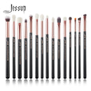 Jessup-profissional pincéis de maquiagem conjunto, 15pcs, pérola, branco, prata, kit de ferramentas, delineador, shader, cabelo sintético natural