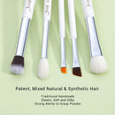 Jessup-profissional pincéis de maquiagem conjunto, 15pcs, pérola, branco, prata, kit de ferramentas, delineador, shader, cabelo sintético natural