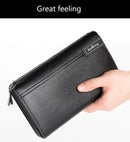 Baellery bolsa de mão masculina, carteira de grande capacidade para celular, bolso para cartão de passagem, carteira multifuncional de alta qualidade para homens