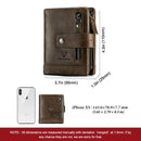 HUMERPAUL Factory Wholesale Nature Leather Mens Wallet Bifold RFID Blocking Zipper Card Holder Coin Pocket Small Male Purse
