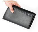 Baellery bolsa de mão masculina, carteira de grande capacidade para celular, bolso para cartão de passagem, carteira multifuncional de alta qualidade para homens
