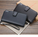 Baellery carteiras masculinas estilo longo titular do cartão de alta qualidade masculino bolsa com zíper grande capacidade marca carteira de couro do plutônio para homem