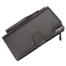 Baellery carteiras masculinas estilo longo titular do cartão de alta qualidade masculino bolsa com zíper grande capacidade marca carteira de couro do plutônio para homem