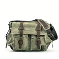 Retro Casual Canvas Bag Simple Men's Crossbody Large Capacity Computer Crossbody Shoulder Bag