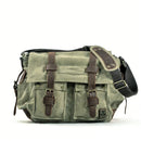 Retro Casual Canvas Bag Simple Men's Crossbody Large Capacity Computer Crossbody Shoulder Bag