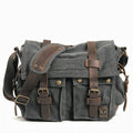 Retro Casual Canvas Bag Simple Men's Crossbody Large Capacity Computer Crossbody Shoulder Bag