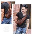 BULLCAPTAIN Sacos De Mensageiro De Couro Saco Casual Dos Homens Para Homens Saco De Peito Marca Designer Multi-Função Fone De Ouvido Jack Pacote De Peito