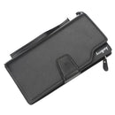 Baellery carteiras masculinas estilo longo titular do cartão de alta qualidade masculino bolsa com zíper grande capacidade marca carteira de couro do plutônio para homem