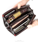 Baellery bolsa de mão masculina, carteira de grande capacidade para celular, bolso para cartão de passagem, carteira multifuncional de alta qualidade para homens