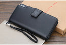 Baellery carteiras masculinas estilo longo titular do cartão de alta qualidade masculino bolsa com zíper grande capacidade marca carteira de couro do plutônio para homem