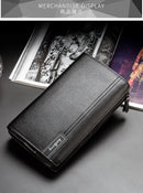 Baellery bolsa de mão masculina, carteira de grande capacidade para celular, bolso para cartão de passagem, carteira multifuncional de alta qualidade para homens