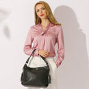 Zency 2026 Nova Moda Bolsa Feminina de Couro Genuíno Macio com Borla Elegante Bolsa Hobo de Ombro para Mulheres Bolsa Transversal Carteira Tiracolo
