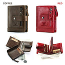 HUMERPAUL Factory Wholesale Nature Leather Mens Wallet Bifold RFID Blocking Zipper Card Holder Coin Pocket Small Male Purse