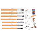 Yue conjunto de pincéis de maquiagem premium, 7 peças, sombra de olhos, mistura de manchas, contorno, delineador, sobrancelha, aplicador de maquiagem, kit de ferramentas