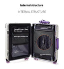 2025 Latest Wide Handle Aluminum Luggage case with Poured Wheels Front Opening Travel Bag Multifunctional Suitcase Oversea Stock