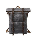 Retro Style Oil Canvas Hiking Backpack Waterproof Rucksack Backpack Bag