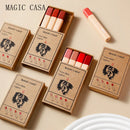 MAGIC CASA 4-Piece Matchstick Lip Gloss Gift Box Set Beauty Matte Lipstick Waterproof Non-Stick Cup Vegan Lip Glaze