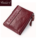 Contact's moda couro genuíno carteira feminina bifold titular do cartão moeda bolsa pequena bolsa feminina clipe de dinheiro masculino bolso carteiras