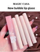Magic Casa Women's Glossy Glass Lip Glaze Bubble Bear Mirror Water Color Student Milk Tea Wholesale Liquid Lipstick