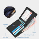 Bison denim homens carteiras de couro genuíno marca de luxo rfid bifold carteira zipper bolsa de moedas titular do cartão de visita carteira n4470