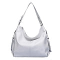 Zency 2026 Nova Moda Bolsa Feminina de Couro Genuíno Macio com Borla Elegante Bolsa Hobo de Ombro para Mulheres Bolsa Transversal Carteira Tiracolo