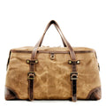 Army Green Canvas  With Cow Leather Duffle Overnight Weekend Bag