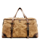 Army Green Canvas  With Cow Leather Duffle Overnight Weekend Bag