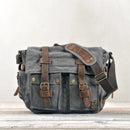 Retro Casual Canvas Bag Simple Men's Crossbody Large Capacity Computer Crossbody Shoulder Bag