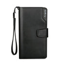 Baellery carteiras masculinas estilo longo titular do cartão de alta qualidade masculino bolsa com zíper grande capacidade marca carteira de couro do plutônio para homem