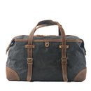Army Green Canvas  With Cow Leather Duffle Overnight Weekend Bag