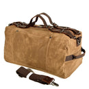 Vintage Genuine Leather With Canvas Weekend Mens Gym Canvas Custom Duffle Bag