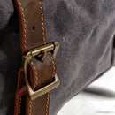 Army Green Canvas  With Cow Leather Duffle Overnight Weekend Bag