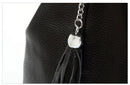 Zency 2026 Nova Moda Bolsa Feminina de Couro Genuíno Macio com Borla Elegante Bolsa Hobo de Ombro para Mulheres Bolsa Transversal Carteira Tiracolo