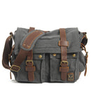 Retro Casual Canvas Bag Simple Men's Crossbody Large Capacity Computer Crossbody Shoulder Bag
