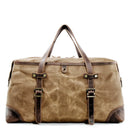 Army Green Canvas  With Cow Leather Duffle Overnight Weekend Bag