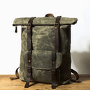 Retro Style Oil Canvas Hiking Backpack Waterproof Rucksack Backpack Bag